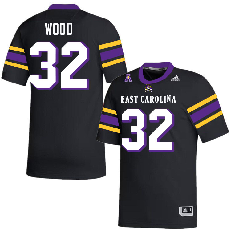 East Carolina Pirates #32 Julius Wood College Football Jerseys,Uniforms-Alternate Black